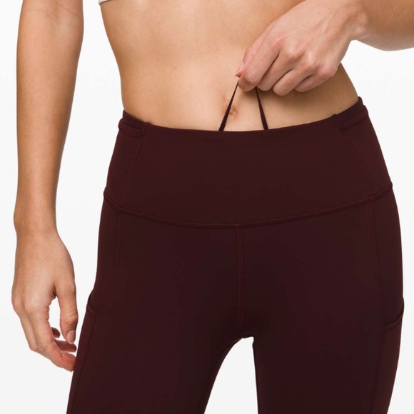 Lululemon Fast and Free High-Rise Tight 28" *Non-Reflective Brushed Nulux Garnet - Picture 5 of 8